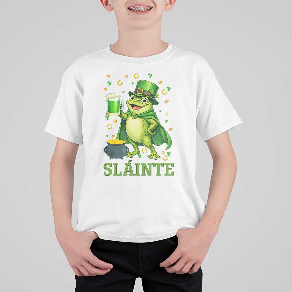 Funny Slainte Irish Frog Beer St Patricks Day T Shirt For Kid