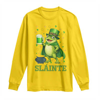 Funny Slainte Irish Frog Beer St Patricks Day Long Sleeve Shirt