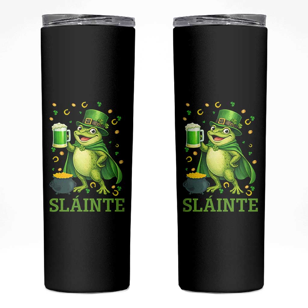 Funny Slainte Irish Frog Beer St Patricks Day Skinny Tumbler
