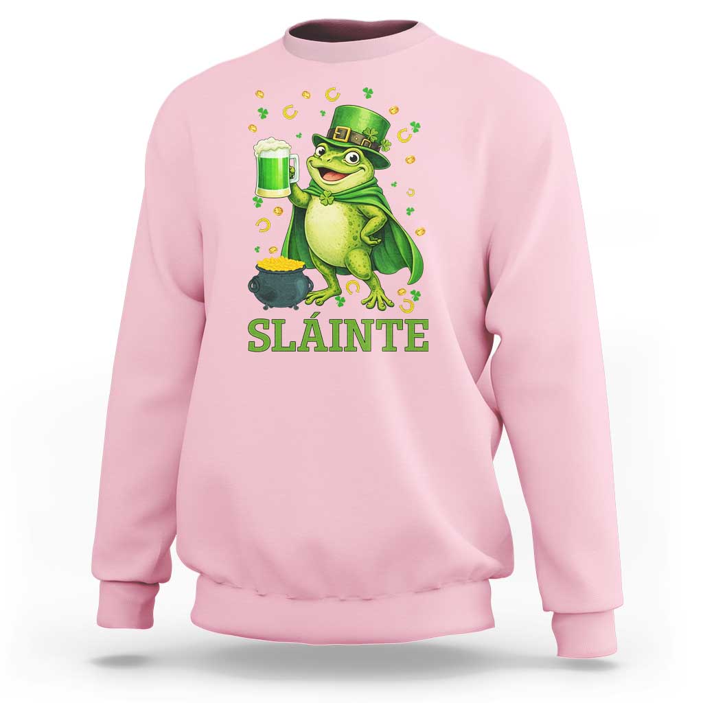 Funny Slainte Irish Frog Beer St Patricks Day Sweatshirt