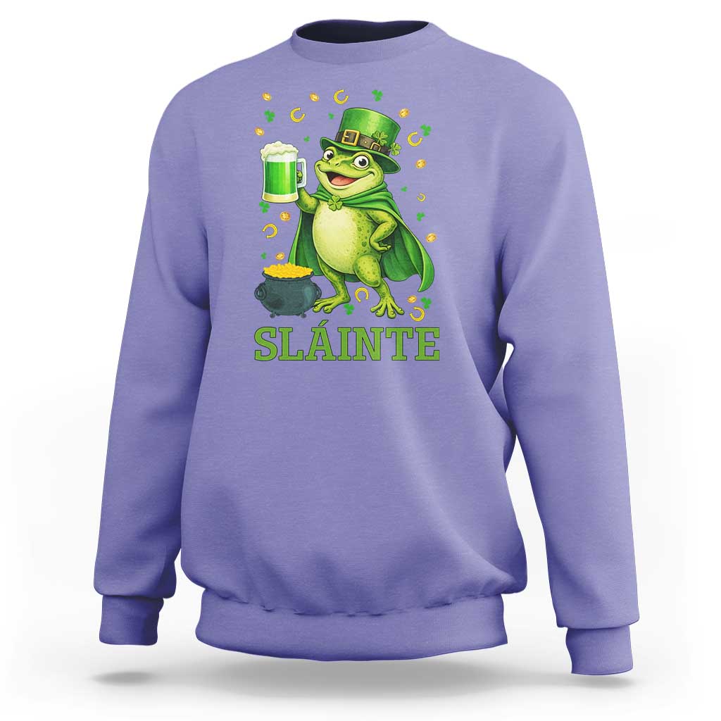 Funny Slainte Irish Frog Beer St Patricks Day Sweatshirt