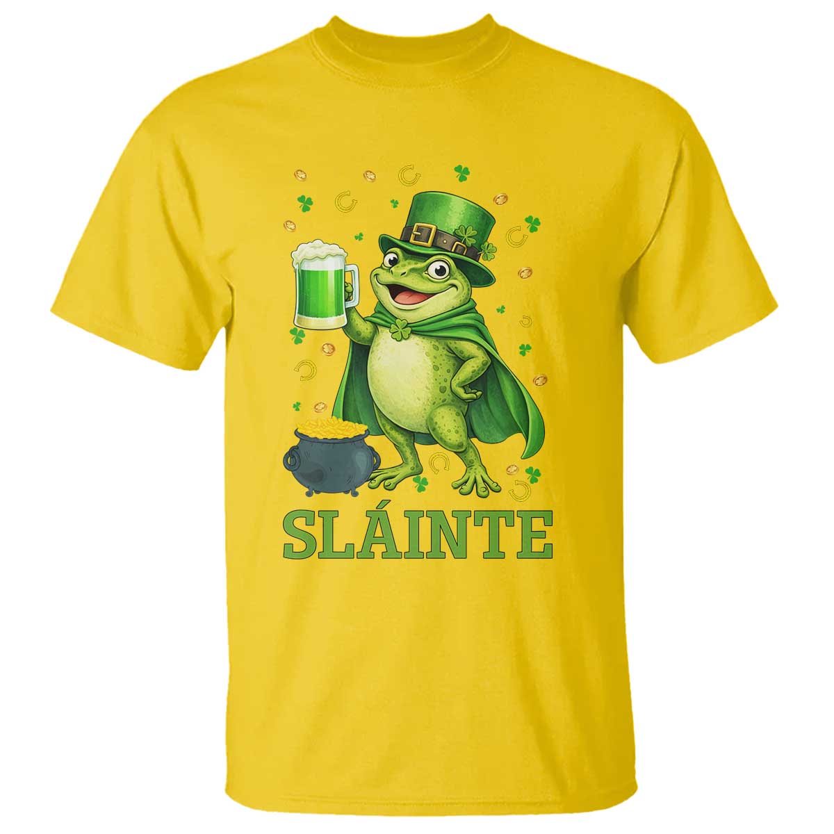 Funny Slainte Irish Frog Beer St Patricks Day T Shirt