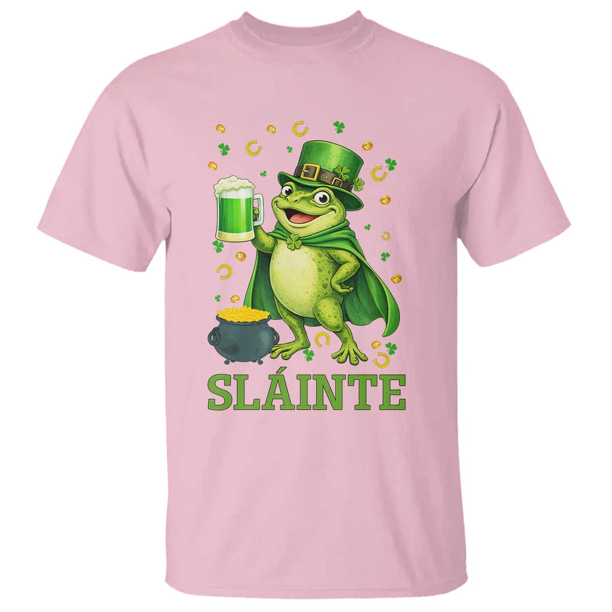 Funny Slainte Irish Frog Beer St Patricks Day T Shirt