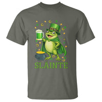Funny Slainte Irish Frog Beer St Patricks Day T Shirt