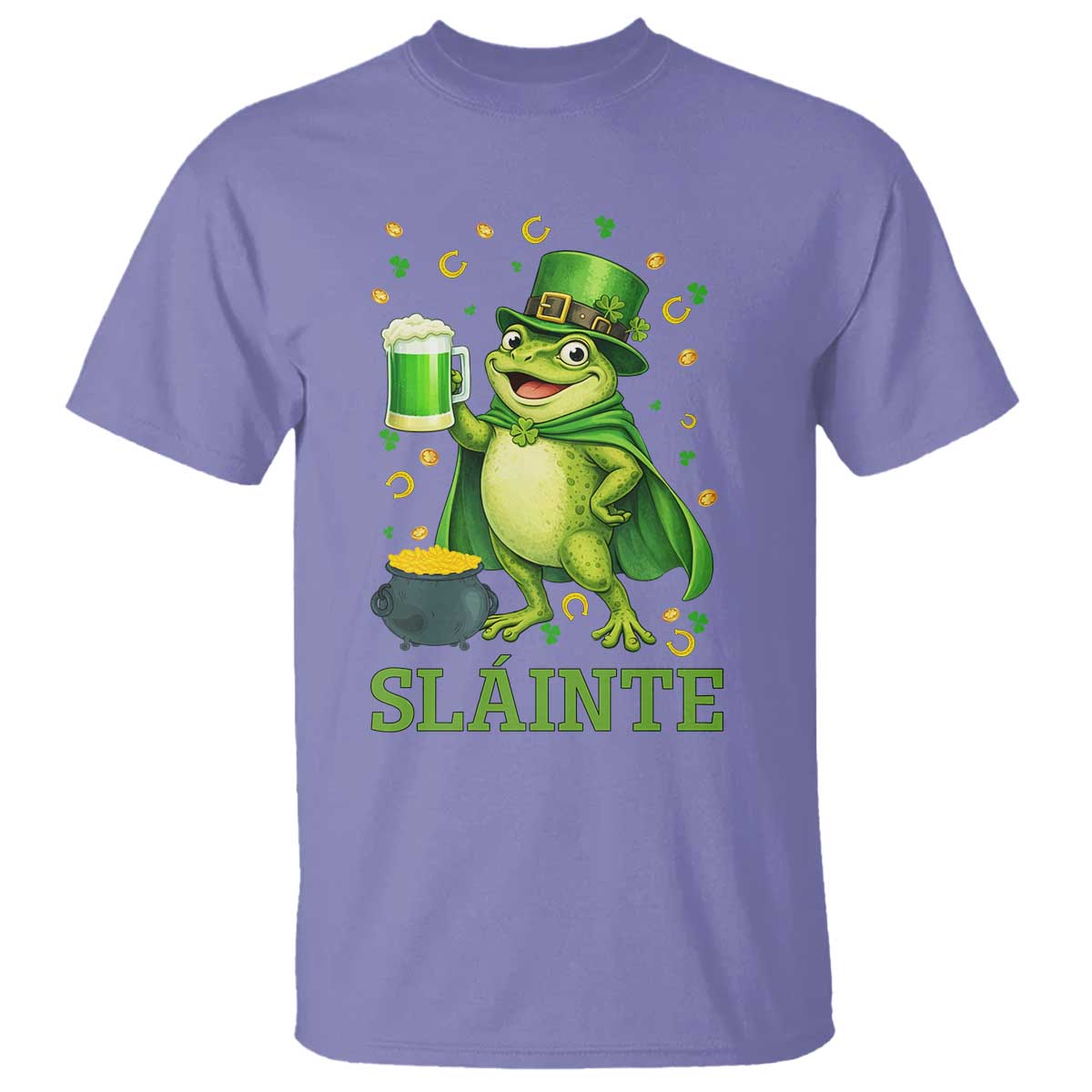 Funny Slainte Irish Frog Beer St Patricks Day T Shirt