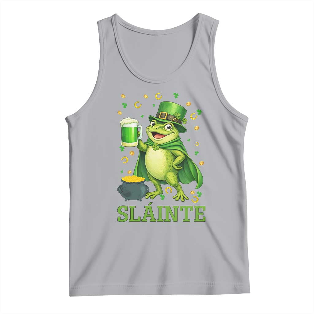 Funny Slainte Irish Frog Beer St Patricks Day Tank Top