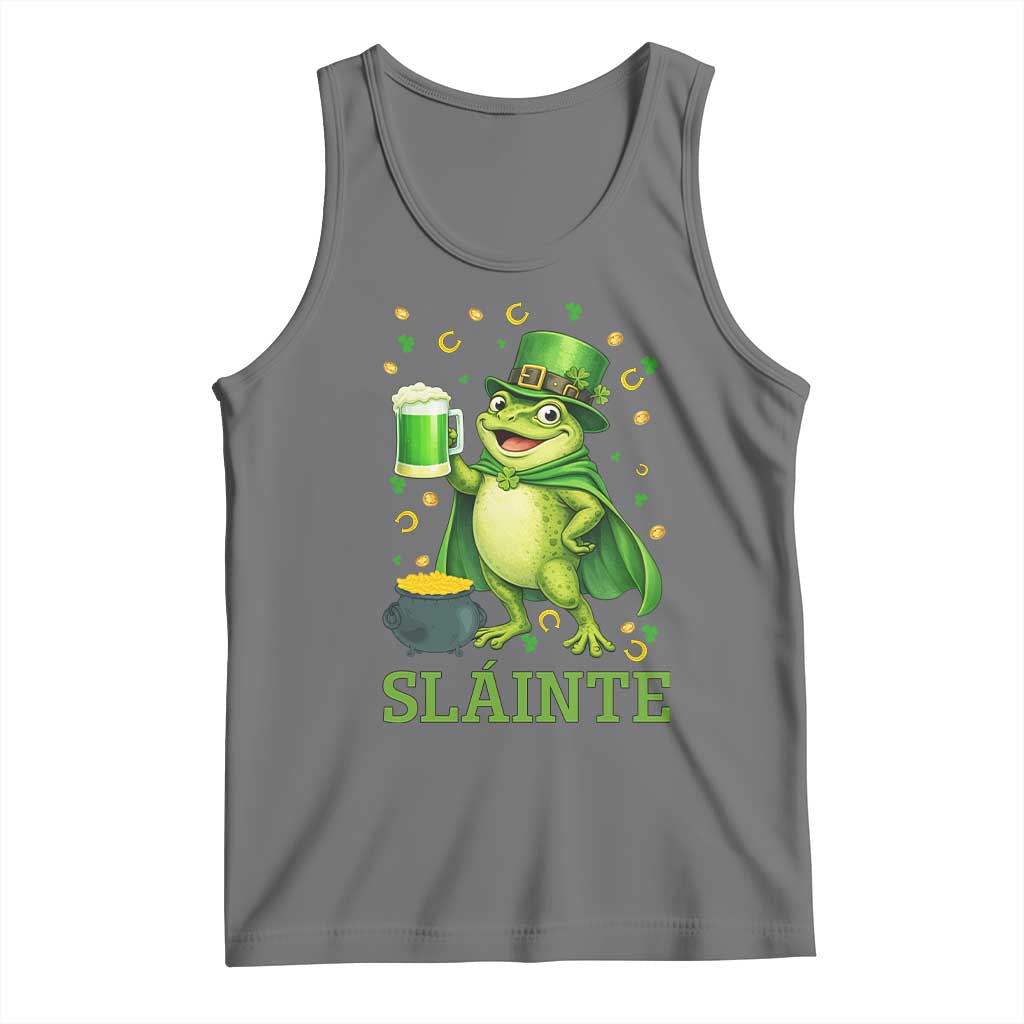 Funny Slainte Irish Frog Beer St Patricks Day Tank Top