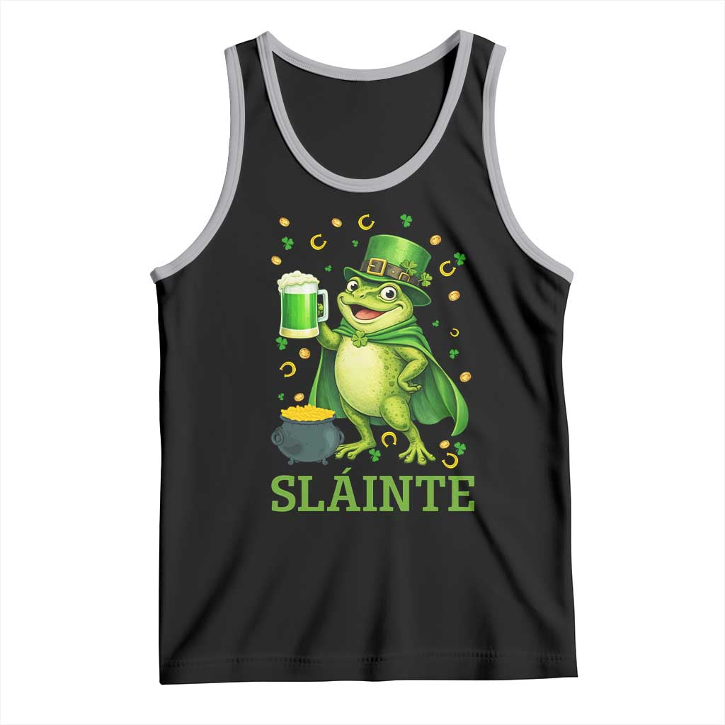 Funny Slainte Irish Frog Beer St Patricks Day Tank Top