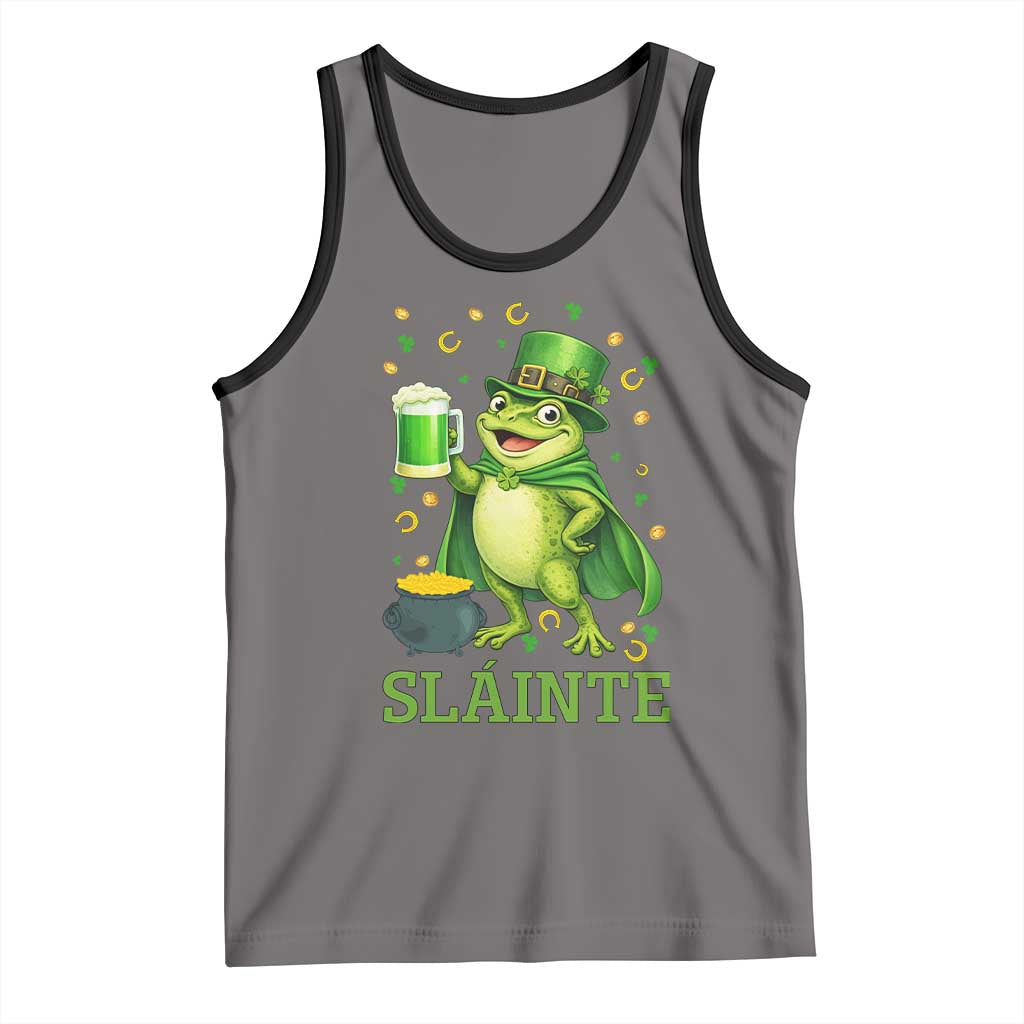 Funny Slainte Irish Frog Beer St Patricks Day Tank Top