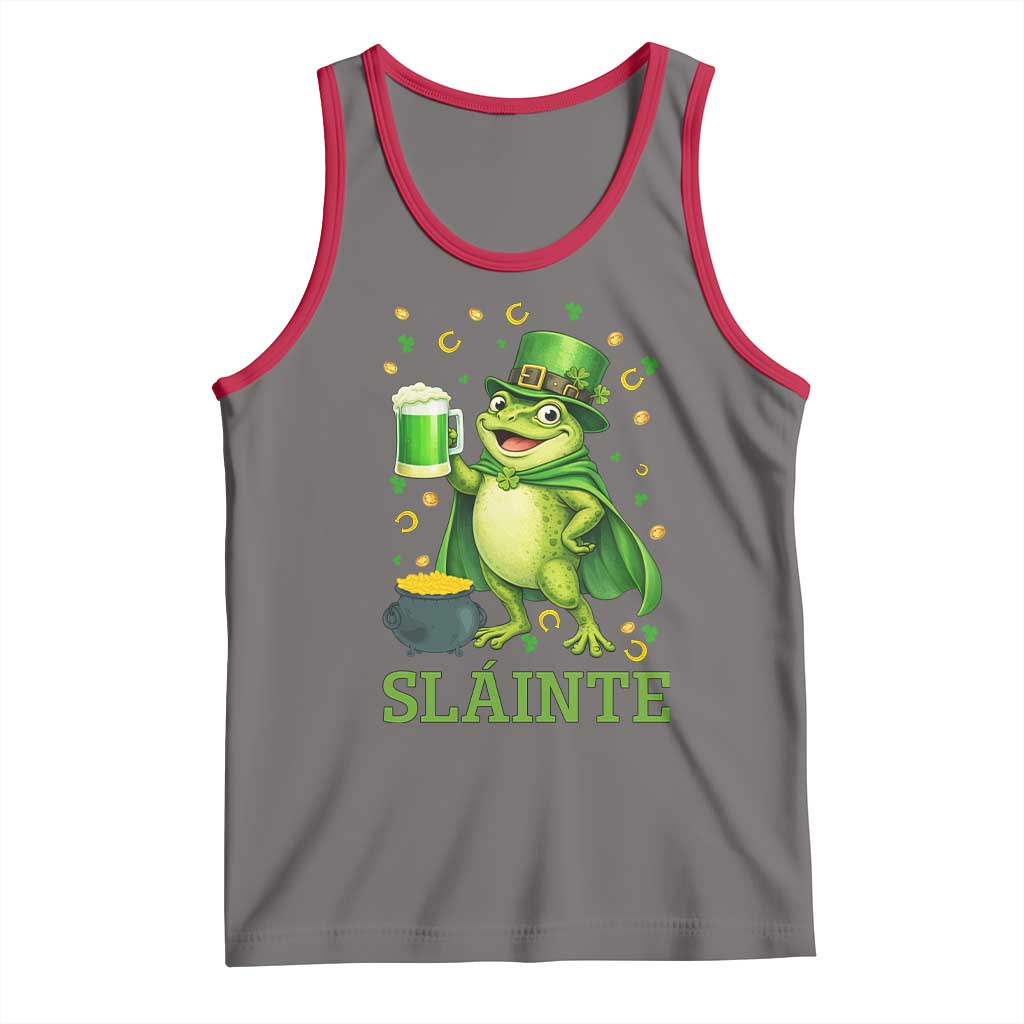 Funny Slainte Irish Frog Beer St Patricks Day Tank Top
