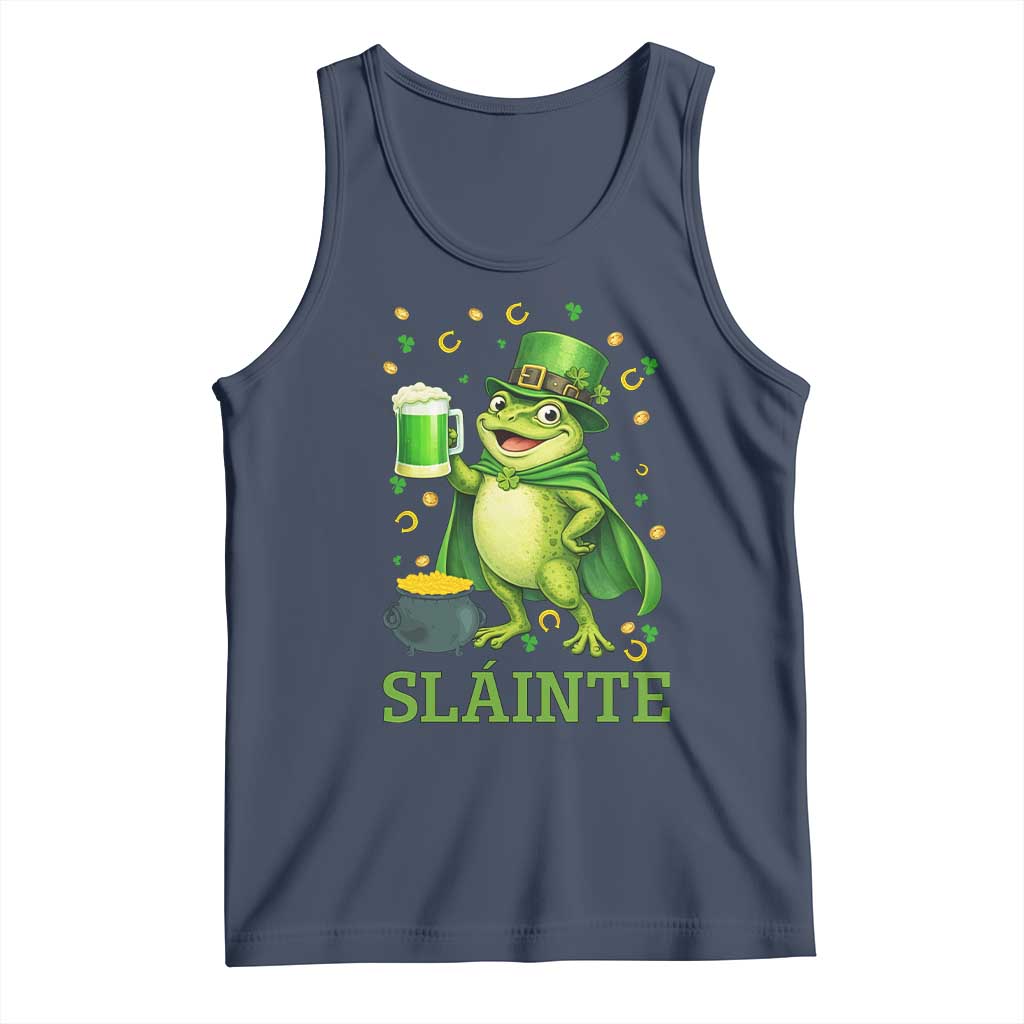Funny Slainte Irish Frog Beer St Patricks Day Tank Top
