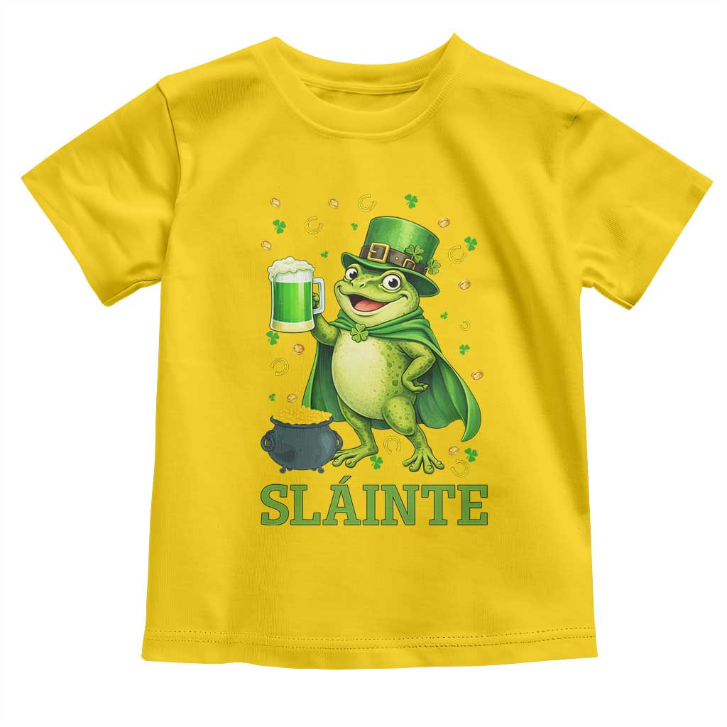 Funny Slainte Irish Frog Beer St Patricks Day Toddler T Shirt
