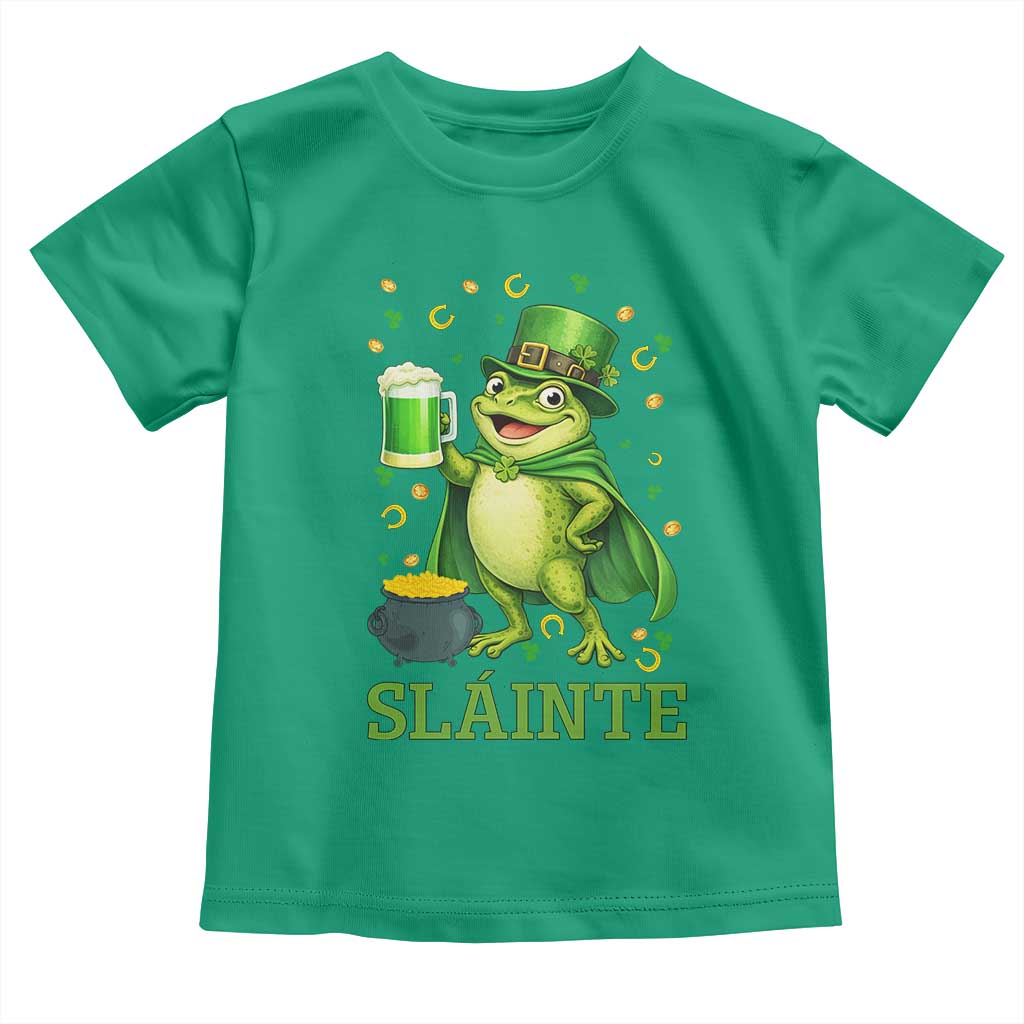 Funny Slainte Irish Frog Beer St Patricks Day Toddler T Shirt