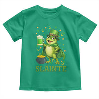 Funny Slainte Irish Frog Beer St Patricks Day Toddler T Shirt