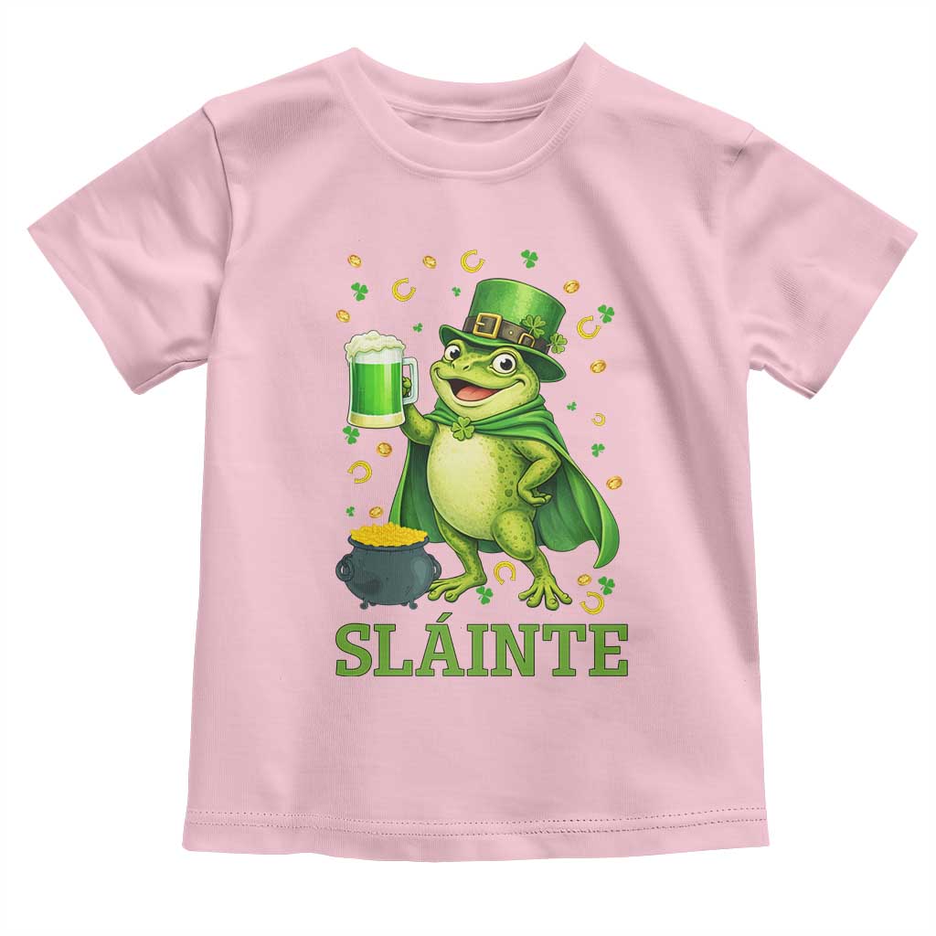 Funny Slainte Irish Frog Beer St Patricks Day Toddler T Shirt