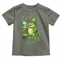 Funny Slainte Irish Frog Beer St Patricks Day Toddler T Shirt