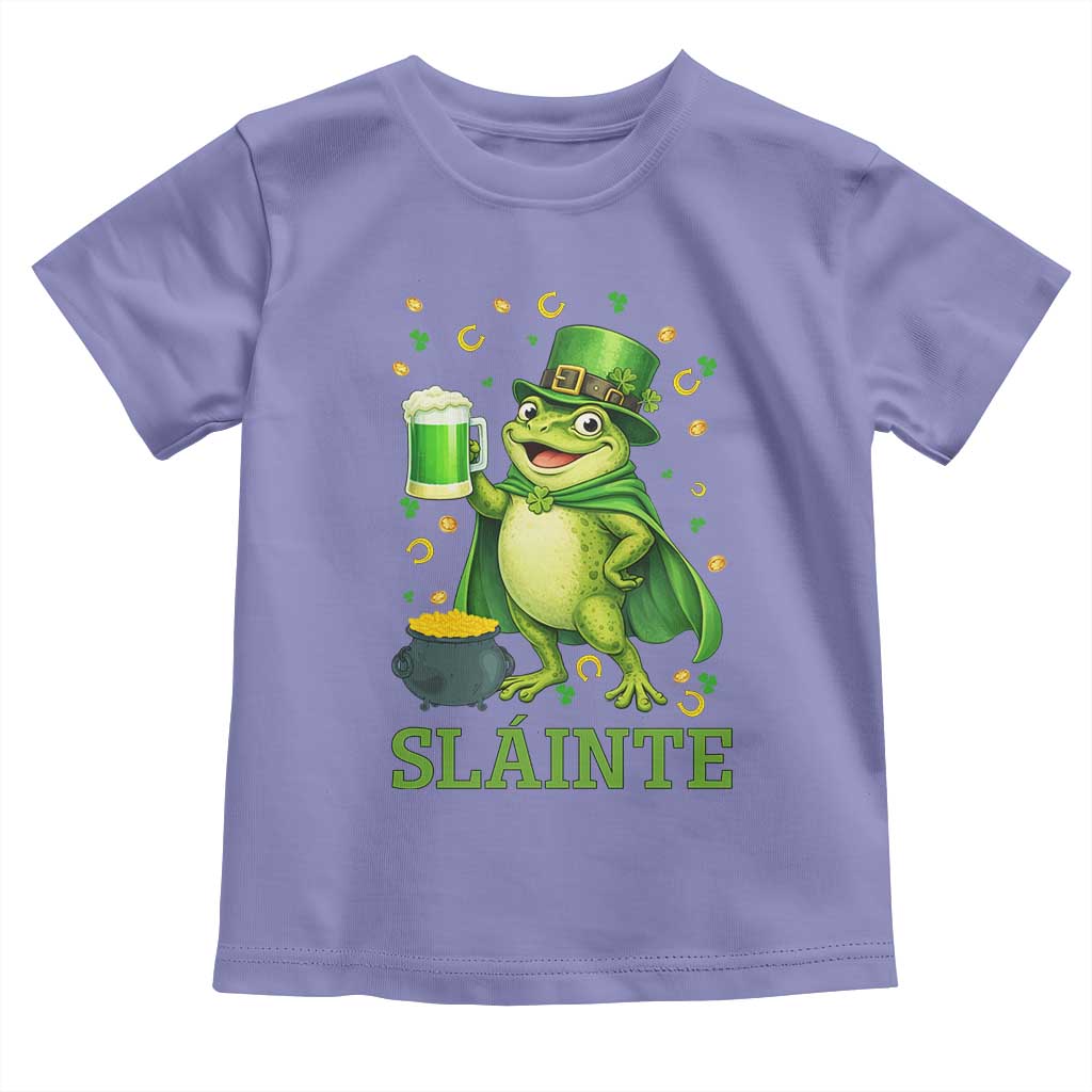 Funny Slainte Irish Frog Beer St Patricks Day Toddler T Shirt