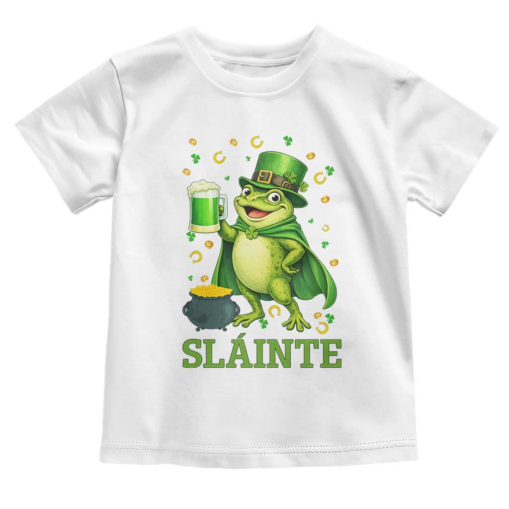 Funny Slainte Irish Frog Beer St Patricks Day Toddler T Shirt