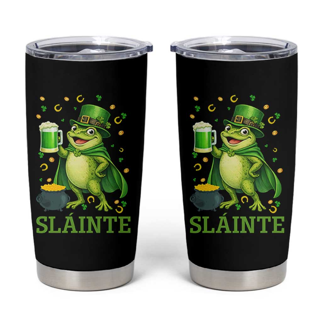 Funny Slainte Irish Frog Beer St Patricks Day Tumbler Cup