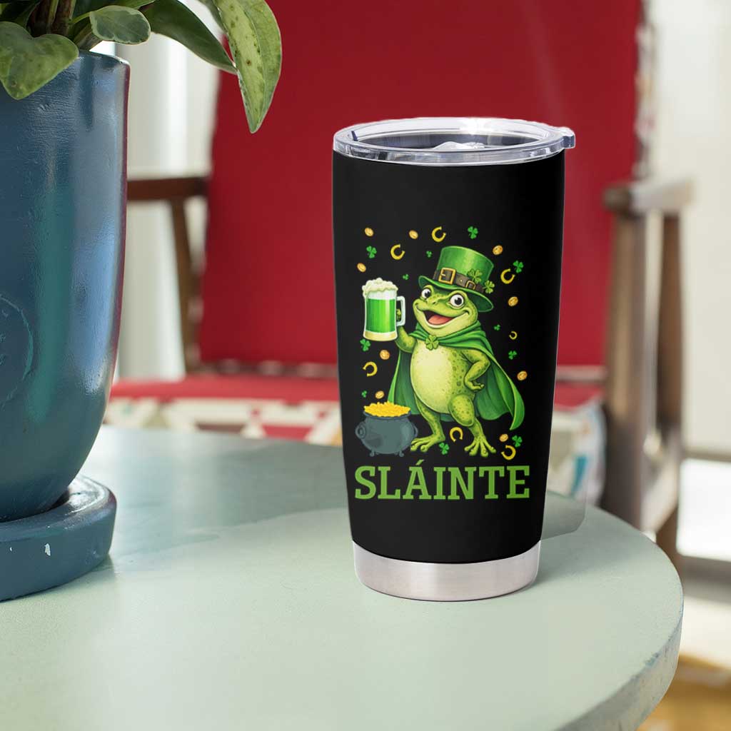 Funny Slainte Irish Frog Beer St Patricks Day Tumbler Cup