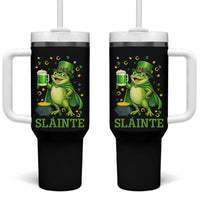 Funny Slainte Irish Frog Beer St Patricks Day Tumbler With Handle