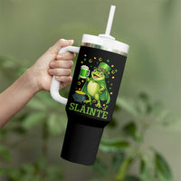 Funny Slainte Irish Frog Beer St Patricks Day Tumbler With Handle