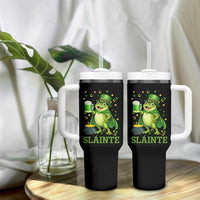 Funny Slainte Irish Frog Beer St Patricks Day Tumbler With Handle