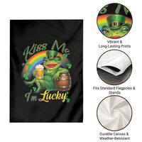 Funny Kiss Me I Am Lucky Garden Flag St Patricks Day Frog
