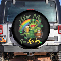 Funny Kiss Me I Am Lucky Spare Tire Cover St Patricks Day Frog