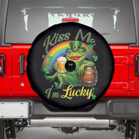 Funny Kiss Me I Am Lucky Spare Tire Cover St Patricks Day Frog