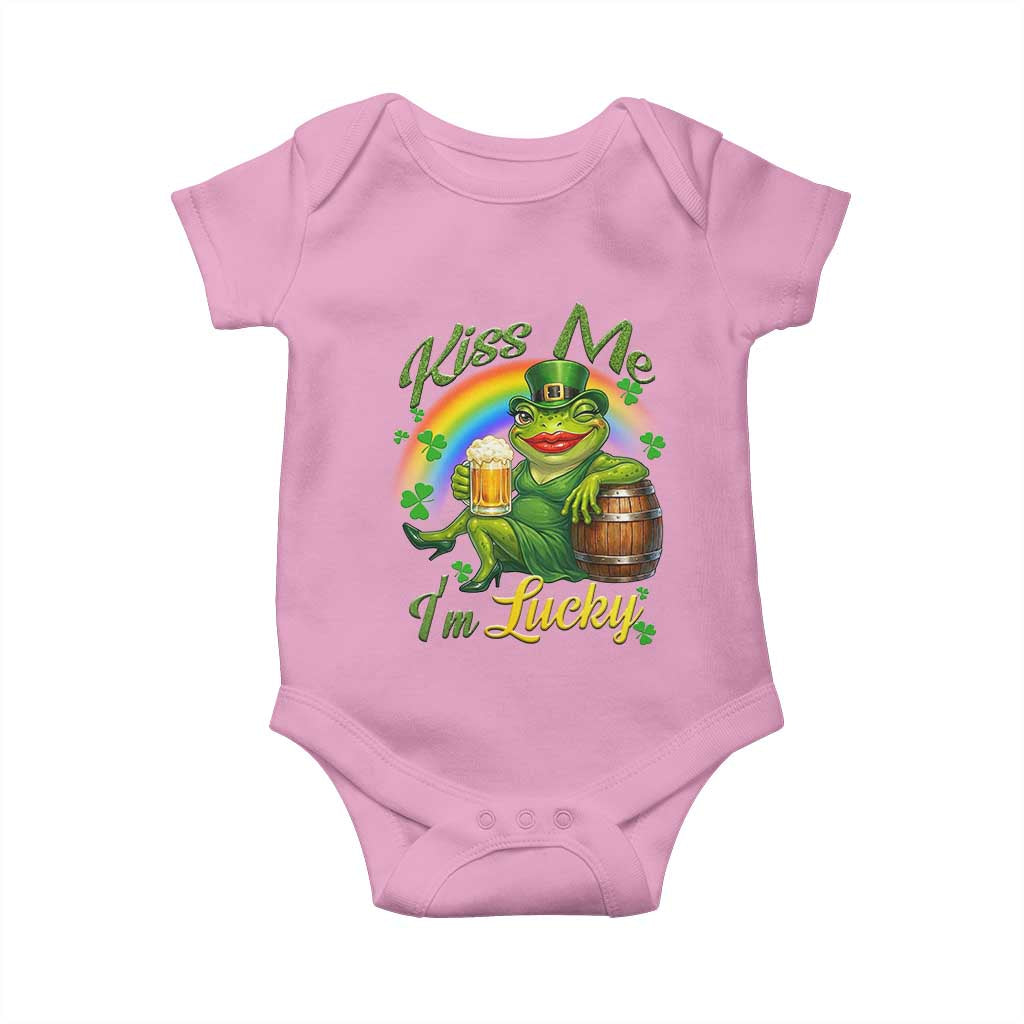 Funny Kiss Me I Am Lucky Baby Onesie St Patricks Day Frog