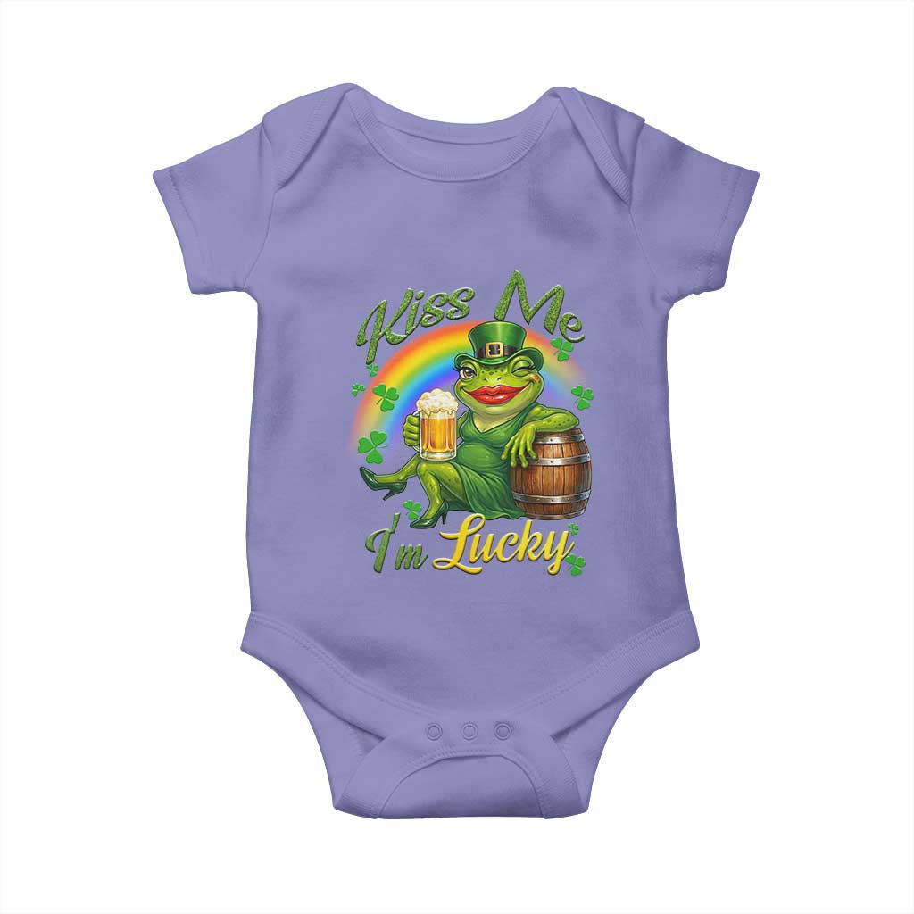 Funny Kiss Me I Am Lucky Baby Onesie St Patricks Day Frog