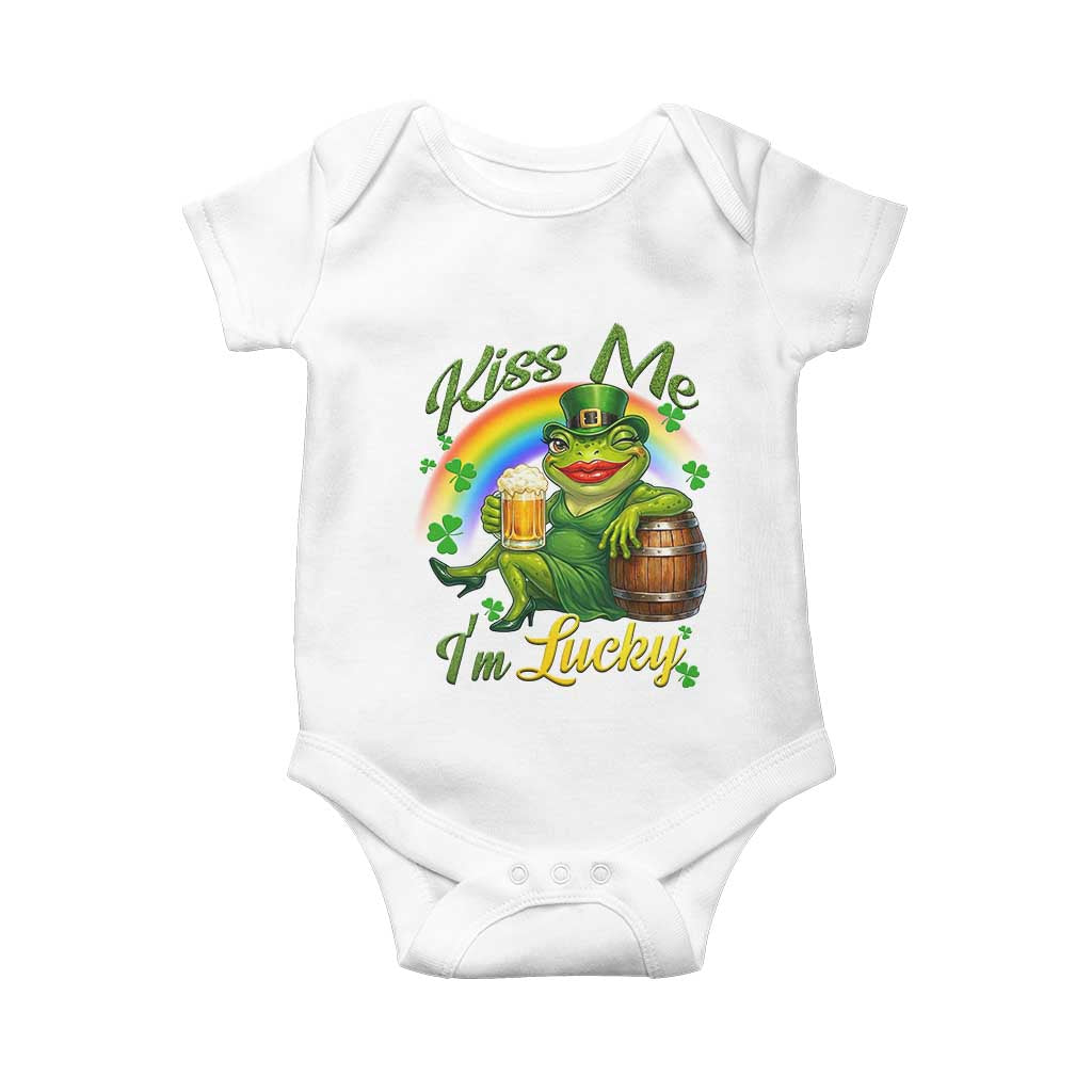 Funny Kiss Me I Am Lucky Baby Onesie St Patricks Day Frog