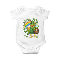 Funny Kiss Me I Am Lucky Baby Onesie St Patricks Day Frog