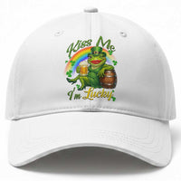 Funny Kiss Me I Am Lucky Baseball Cap St Patricks Day Frog