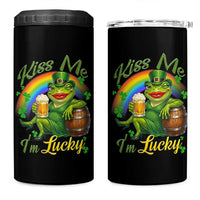 Funny Kiss Me I Am Lucky 4 in 1 Can Cooler Tumbler St Patricks Day Frog