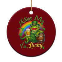 Funny Kiss Me I Am Lucky Ceramic Ornament St Patricks Day Frog