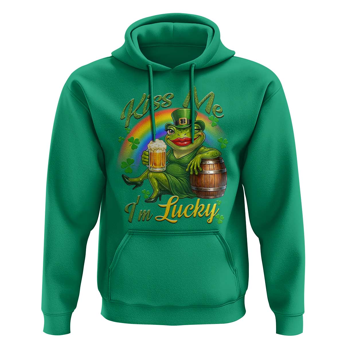 Funny Kiss Me I Am Lucky Hoodie St Patricks Day Frog