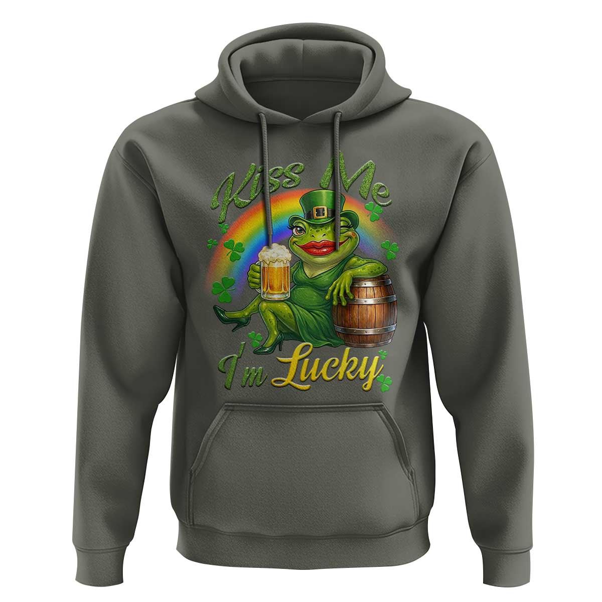 Funny Kiss Me I Am Lucky Hoodie St Patricks Day Frog