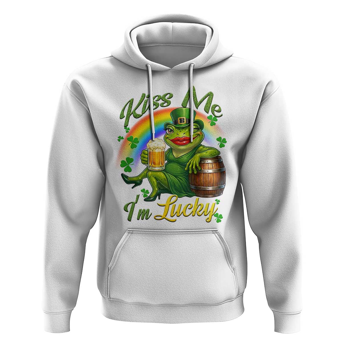 Funny Kiss Me I Am Lucky Hoodie St Patricks Day Frog