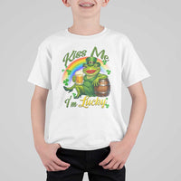Funny Kiss Me I Am Lucky T Shirt For Kid St Patricks Day Frog