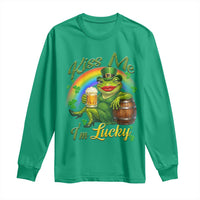 Funny Kiss Me I Am Lucky Long Sleeve Shirt St Patricks Day Frog