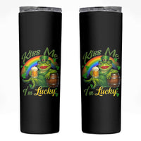 Funny Kiss Me I Am Lucky Skinny Tumbler St Patricks Day Frog