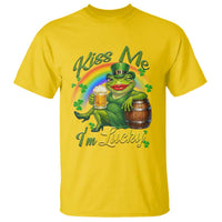 Funny Kiss Me I Am Lucky T Shirt St Patricks Day Frog