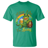 Funny Kiss Me I Am Lucky T Shirt St Patricks Day Frog