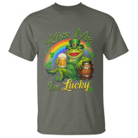 Funny Kiss Me I Am Lucky T Shirt St Patricks Day Frog