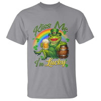 Funny Kiss Me I Am Lucky T Shirt St Patricks Day Frog