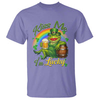 Funny Kiss Me I Am Lucky T Shirt St Patricks Day Frog