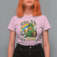 Funny Kiss Me I Am Lucky T Shirt For Women St Patricks Day Frog