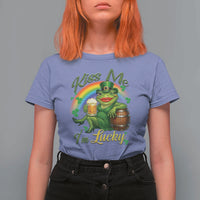 Funny Kiss Me I Am Lucky T Shirt For Women St Patricks Day Frog